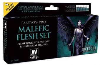 Набор красок Vallejo FANTASY PRO MALEFIC FLESH SET #1