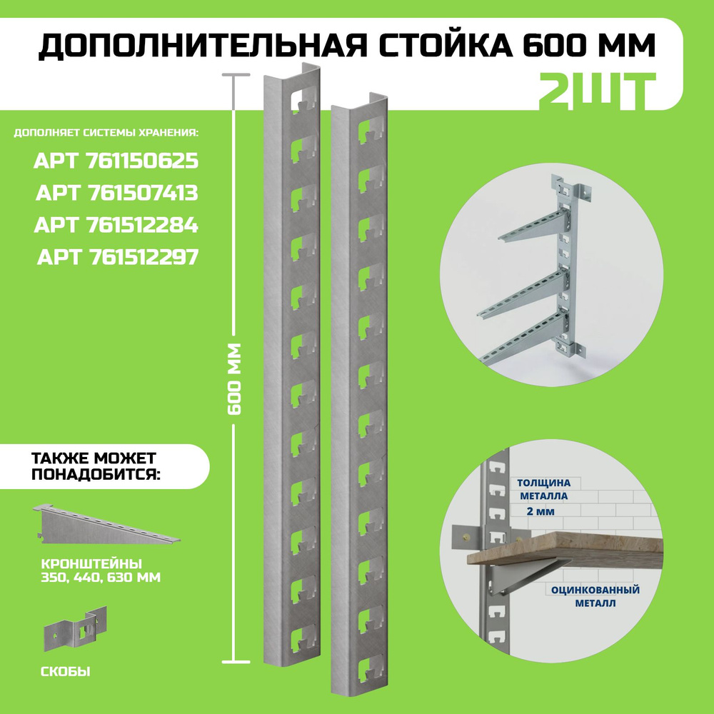 Стеллаж металлический стойка 60 см #1