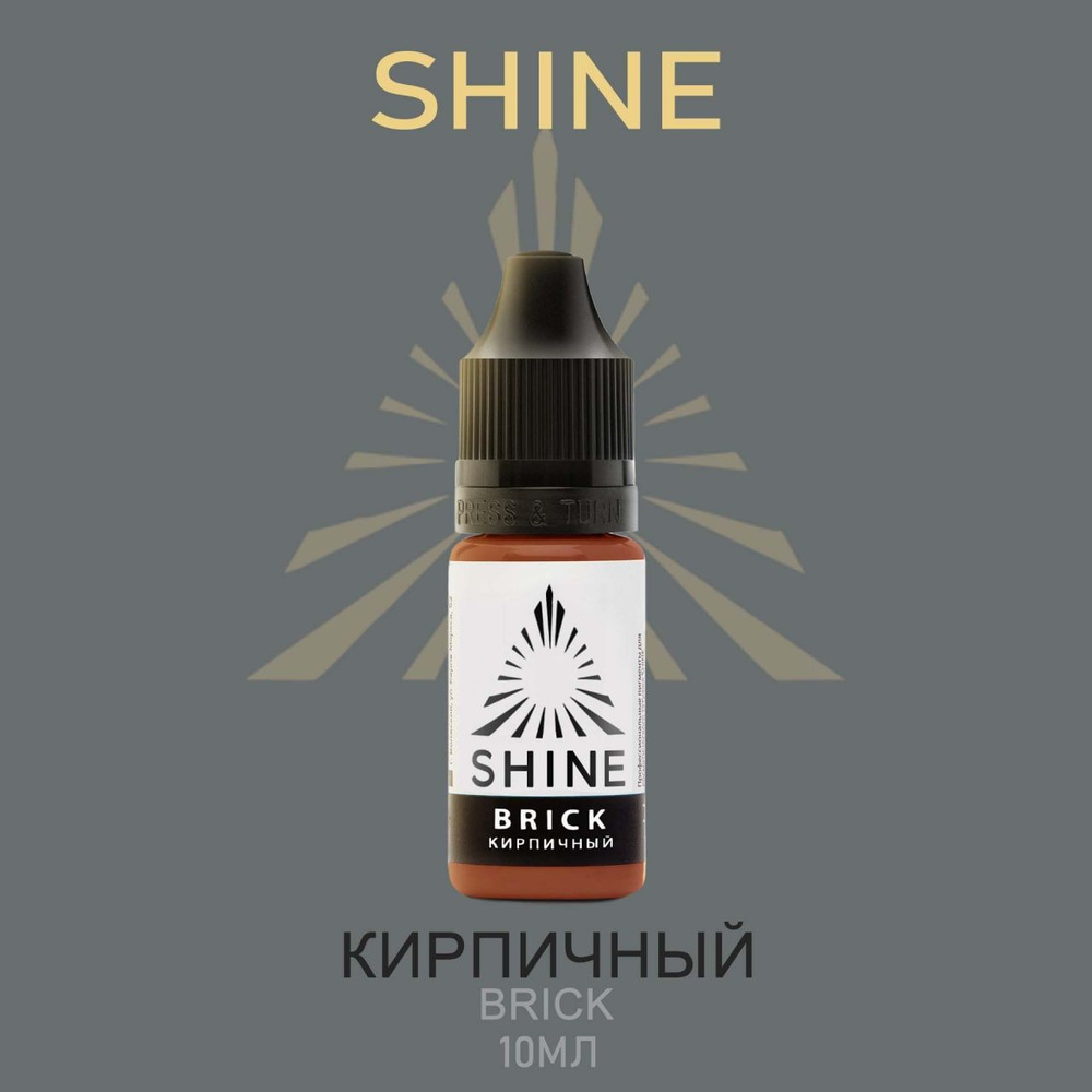 Пигмент Shine pigment Brick Шайн Кирпичный корректор 10 мл для перманентного макияжа и татуажа бровей #1
