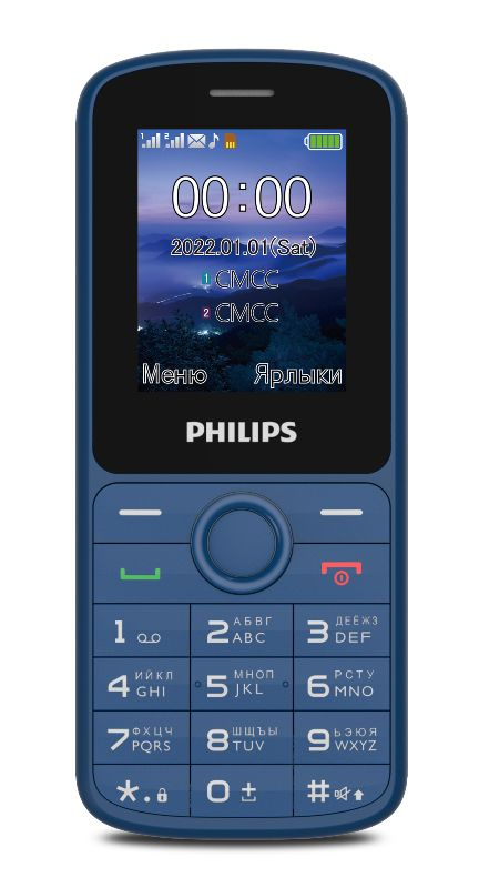 Мобильный кнопочный телефон Philips Xenium E2101 Blue #1