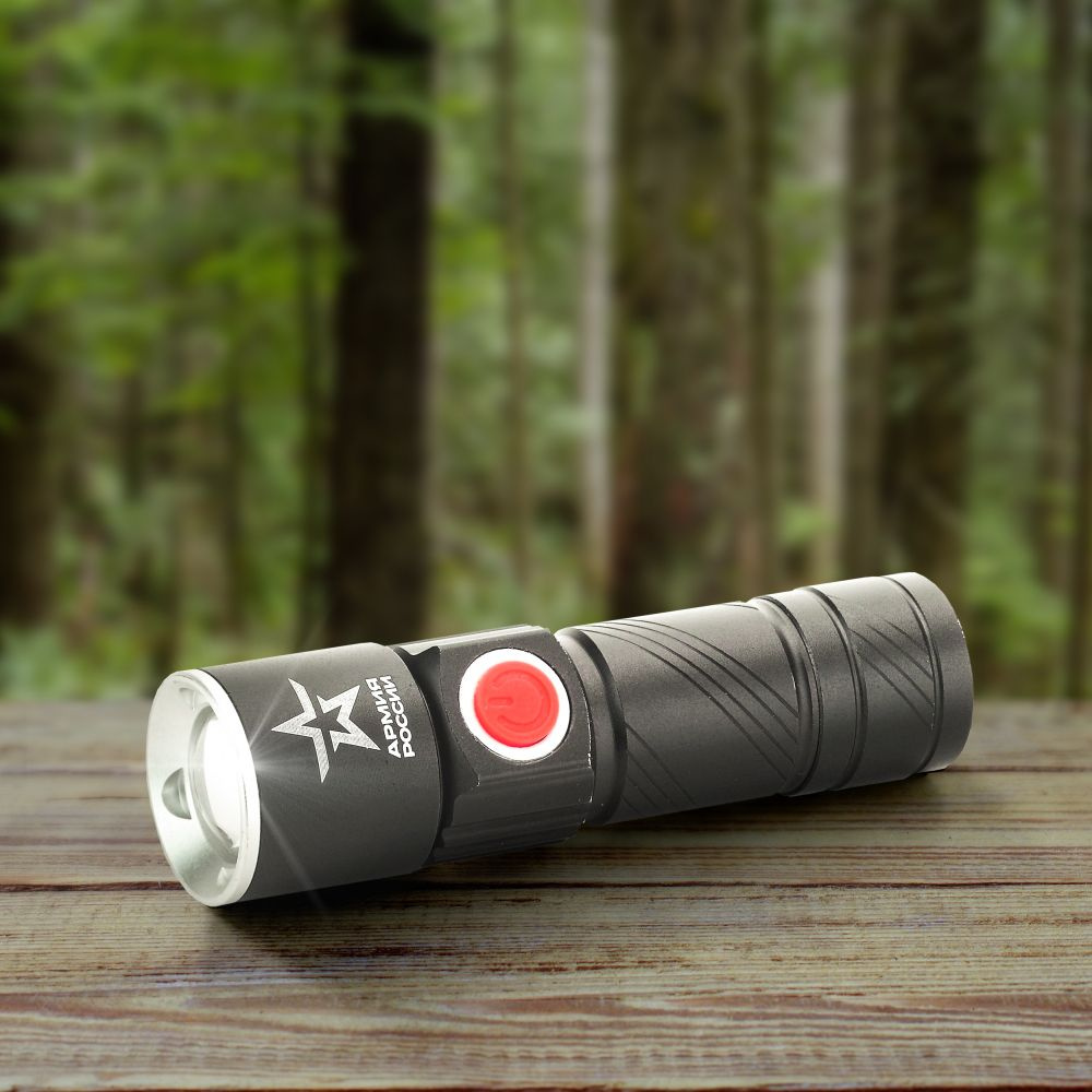 Фонарь ручной аккумуляторный MA-601 Циркон Армия России кемпинговый ...