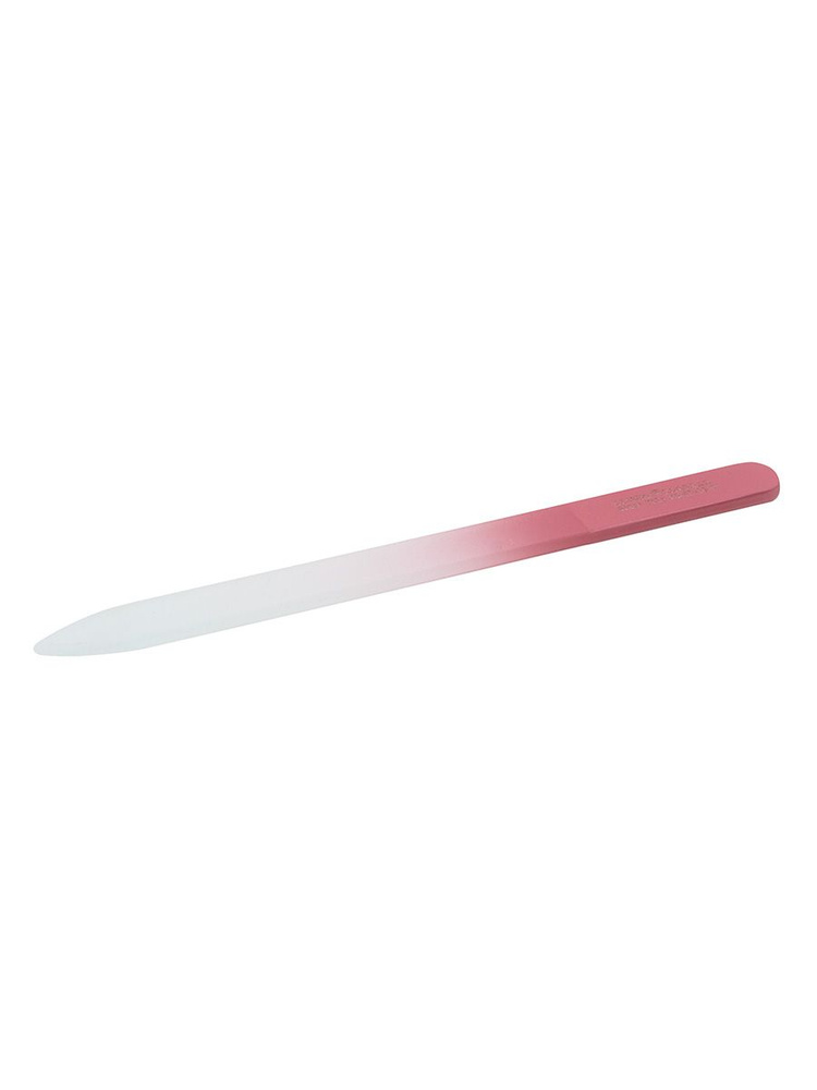 Zinger/ Пилка стеклянная (FG-02-14-С) 2-сторонняя (140 мм), розовая/ Пилочка для ногтей/ Для натуральных #1