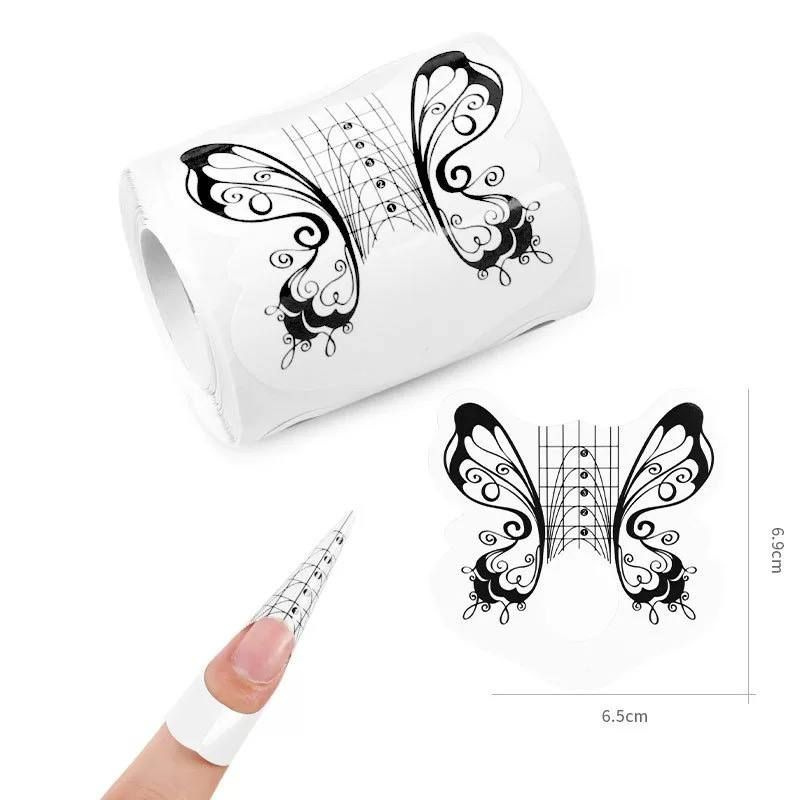 Формы для наращивания ногтей, форма- бабочка, белые 100шт.  #1