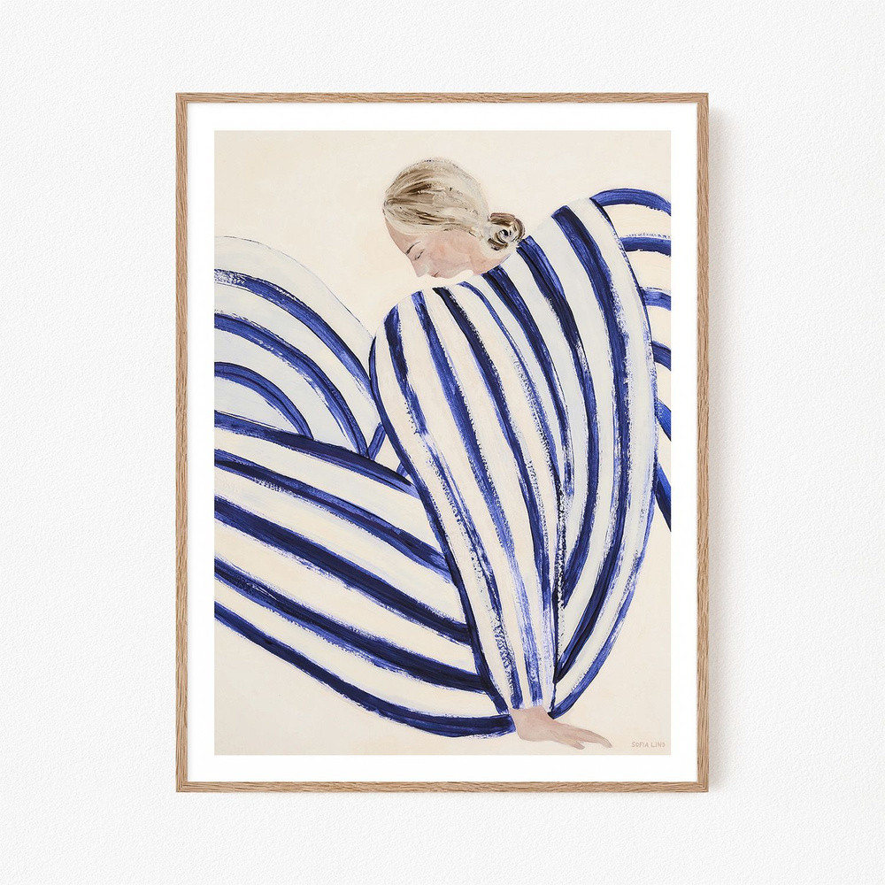 Постер для интерьера "София Линд - Sofia Lind Blue Stripe II", 30х40 см  #1