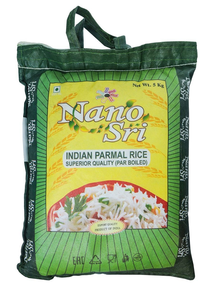 Рис Пармал индийский длиннозерный пропаренный Nano Sri (Indian Golden Parmal Rice), 5 кг  #1