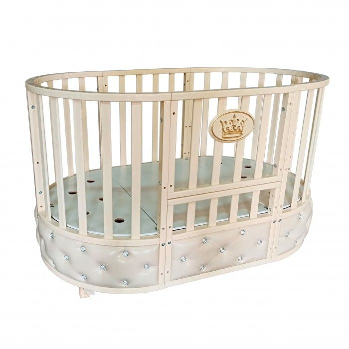 Кровать трансформер для новорожденного Северянка 4 с универсальным маятником, мягкая обивка -кожа, цвет #1