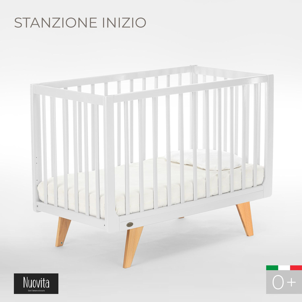 Детская кровать-трансформер, манеж Nuovita Stanzione INIZIO, белый натуральный  #1