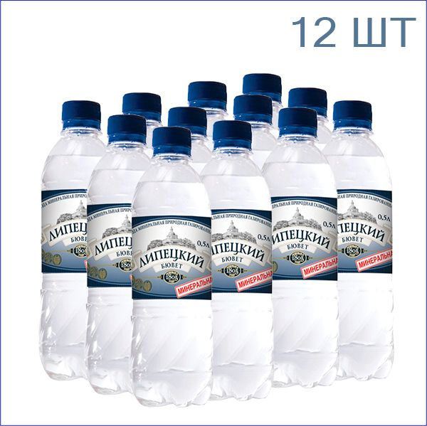 Липецкий бювет Вода Питьевая Газированная 500мл. 12шт #1