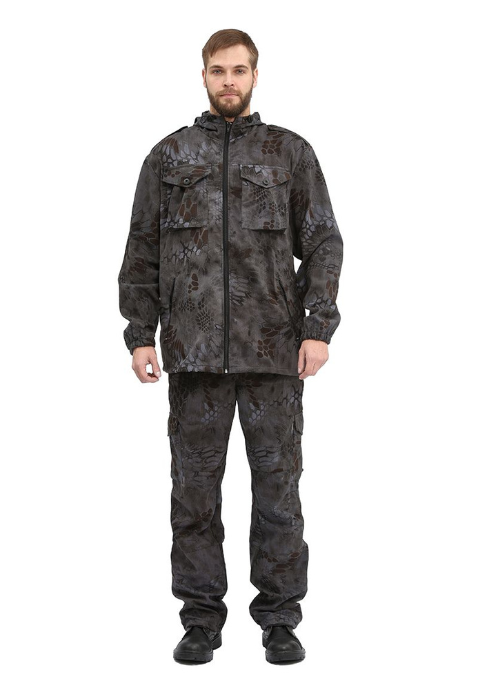 Костюм "ТУРИСТ 2" куртка/брюки цвет: кмф "Питон черный", ткань: Твил Пич  #1
