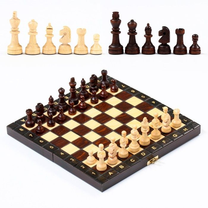 Шахматы ручной работы, 27 х 27 см, король h-6 см. пешка h-2.5 см  #1