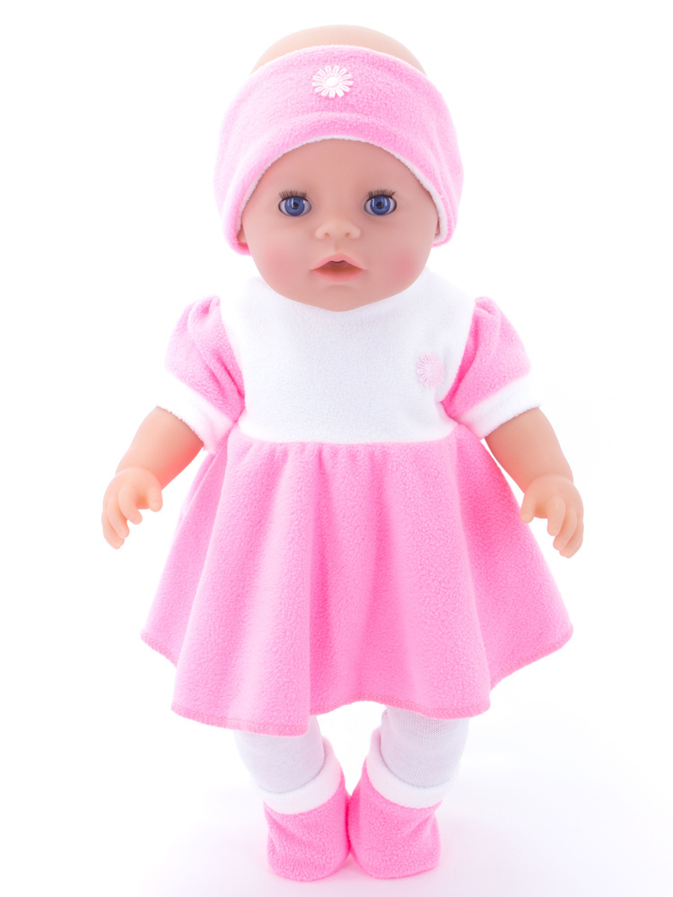 Одежда для кукол Модница Платье для пупса Беби Бон (Baby Born) 43см розовый  #1
