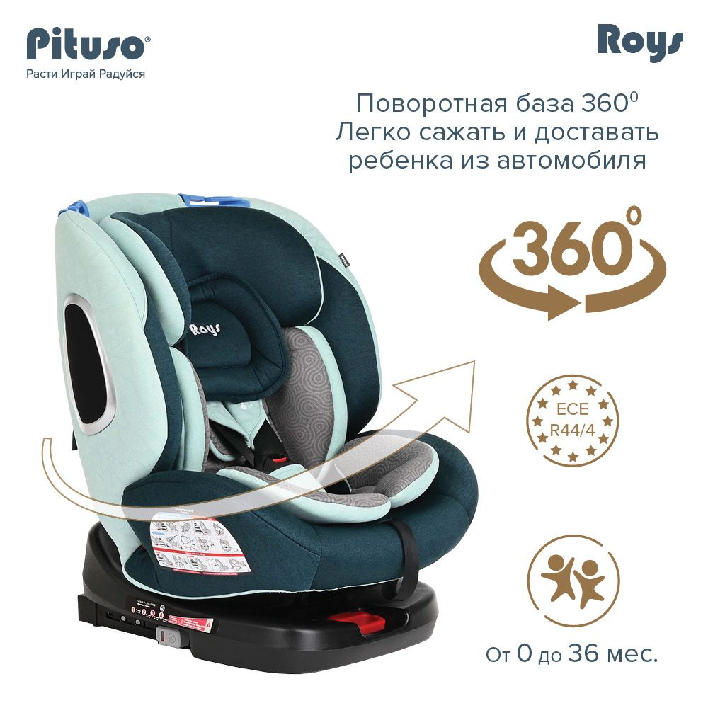 Автокресло детское поворотное на 360 градусов 0/1/2/3, 0-36кг Pituso Roys Isofix  #1