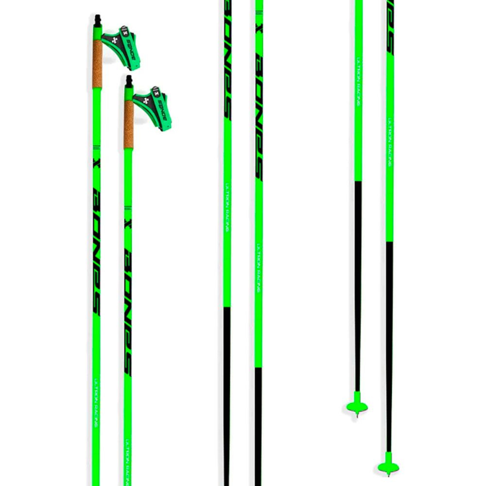 Палки лыжные BONES Ultron Racing 100% carbon UHM, 165 см, зеленый #1