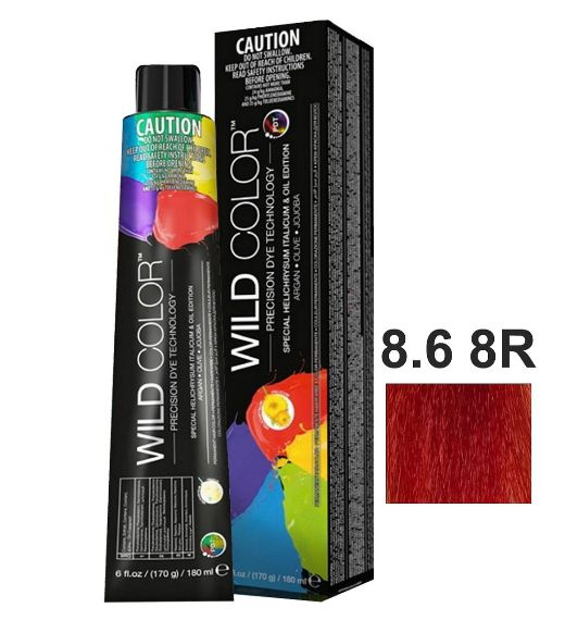 WILD COLOR Крем-краска 8.6 8R PERMANENT COLOR для окрашивания волос блондин светло-красный, 180 мл  #1