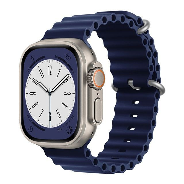 Ремешок для смарт-часов, фитнес-браслета Apple Watch Series 1 2 3 4 SE 5 6 7 8 силиконовый дайверский #1