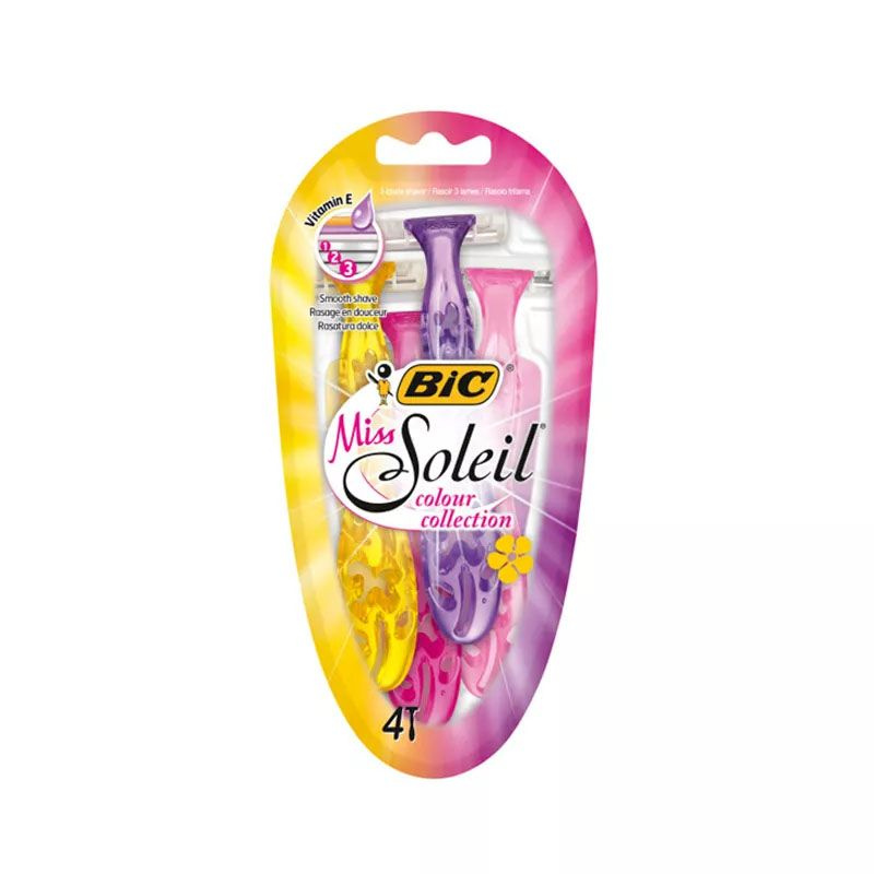 Одноразовый станок для бритья, женский Bic Miss Soleil Colour Collection 4 шт.  #1