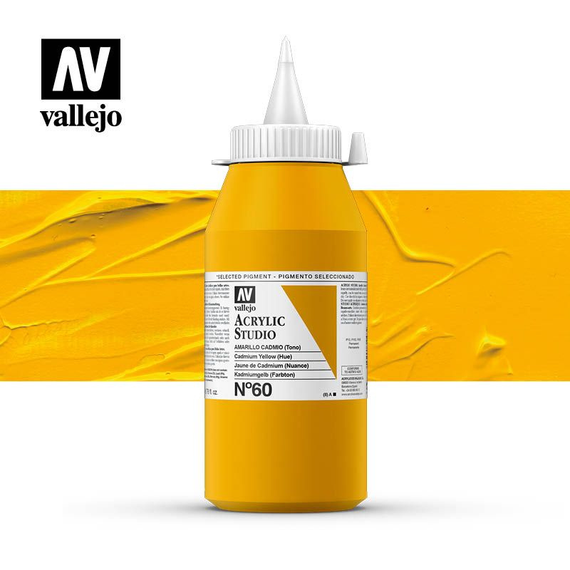 Vallejo Акрил "Studio" №60 Cadmium Yellow (Hue) / Кадмий желтый 1 литр #1