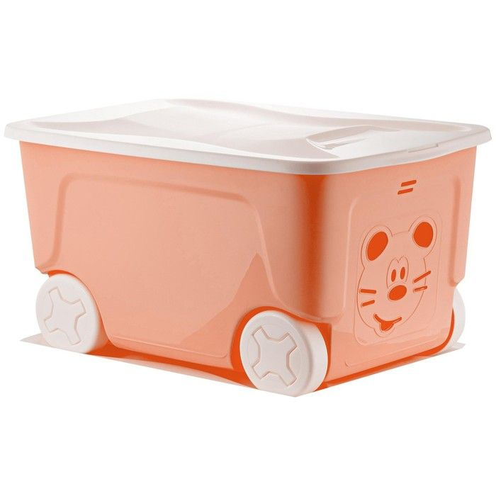 Plastic Centre Детский ящик для игрушек COOL, на колёсах 50 литров, цвет персиковая карамель  #1