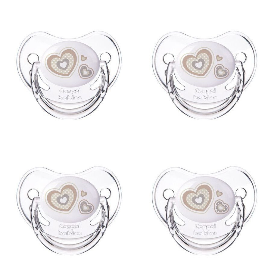 Canpol Babies Пустышка силиконовая анатомическая "Newborn Baby", 6-18 месяцев, бежевая, 4 штуки  #1