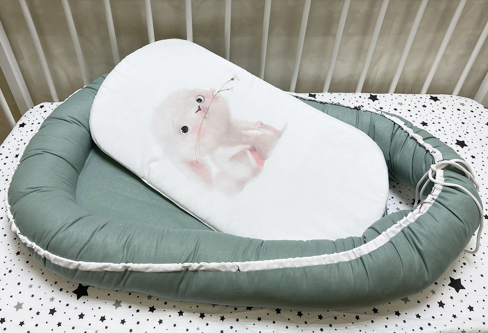 Кокон для новорожденных гнездышко КП-4 со съемным непромокаемым матрасиком  #1