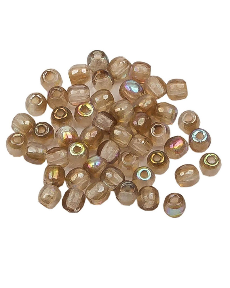 Стеклянные чешские бусины, круглые, Glass Pressed Beads, 2 мм, цвет Crystal Brown Rainbow, 50 шт.  #1