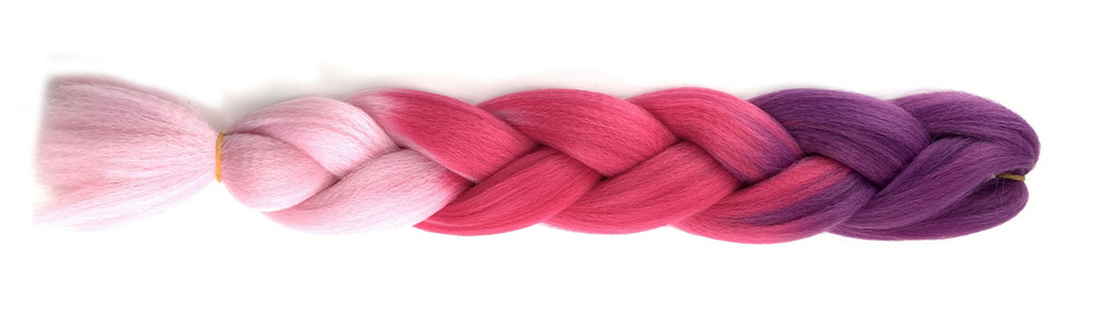 Канекалон для волос трехцветный фиолетовый/фуксия/розовый  #1