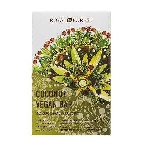 Royal Forest Шоколад "Vegan Coconut Bar" Кокосовое молоко 50 г #1