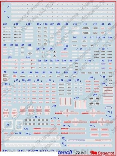 Декаль Begemot 72-013  Миль Ми-8/17 технические надписи 1/72 #1