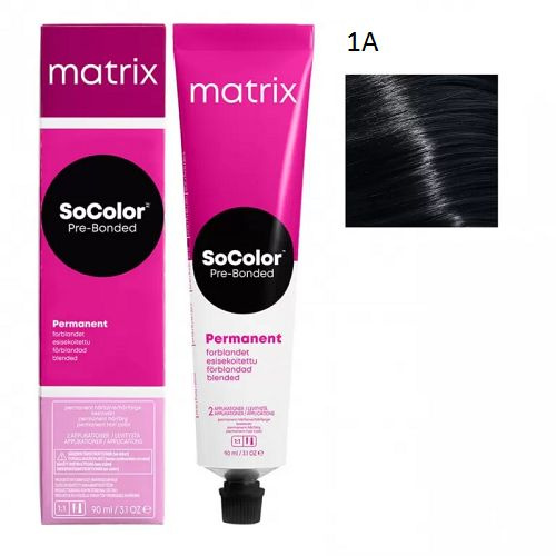 Крем краска MATRIX SoColor Pre-Bonded 1A, 90 мл #1