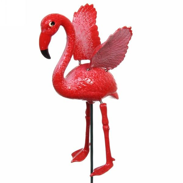Фигура на спице для отпугивания птиц "Фламинго" 13х40см #1