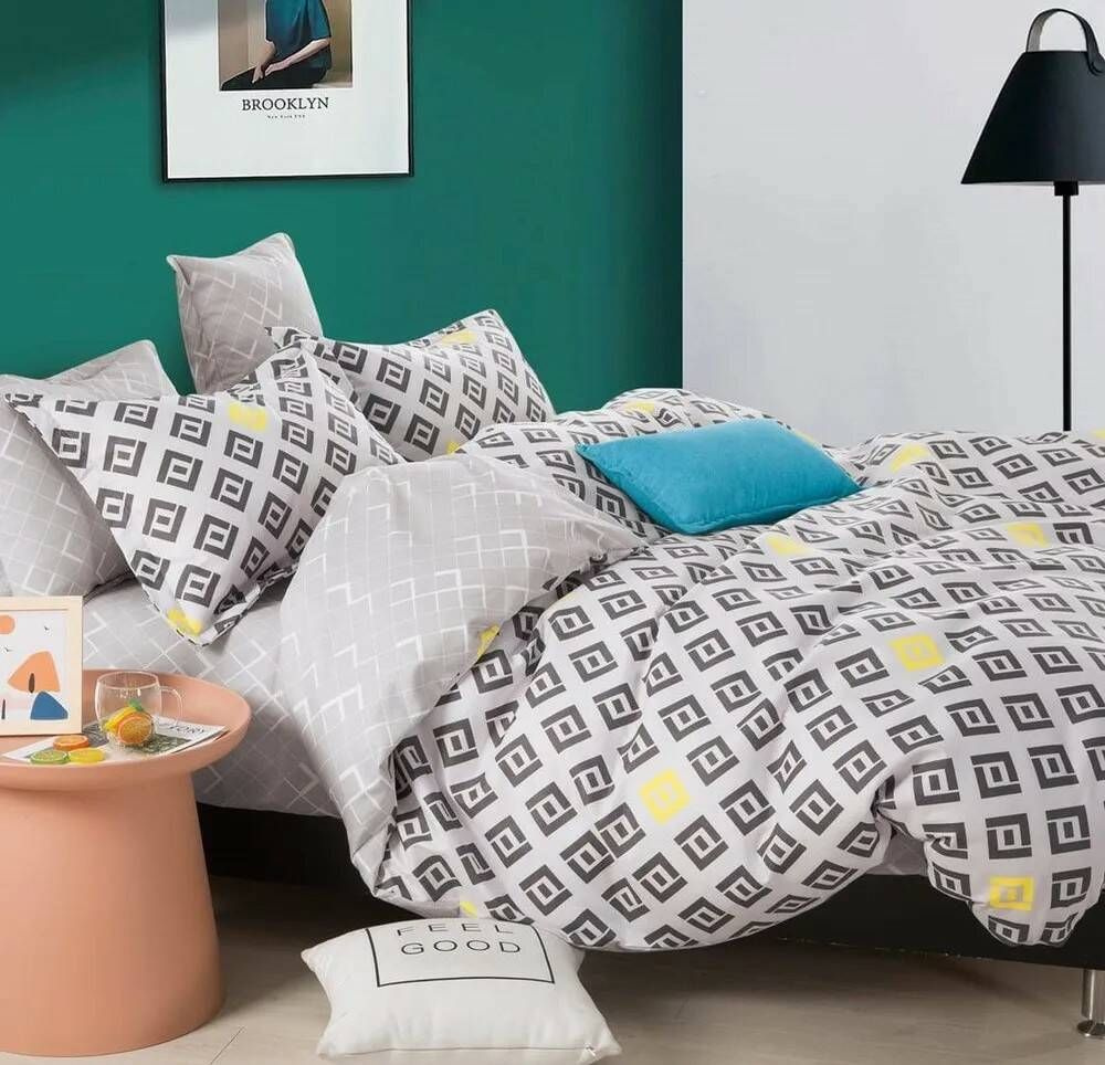 Home Textile Комплект постельного белья, Сатин, Евро, наволочки 50x70, 70x70  #1