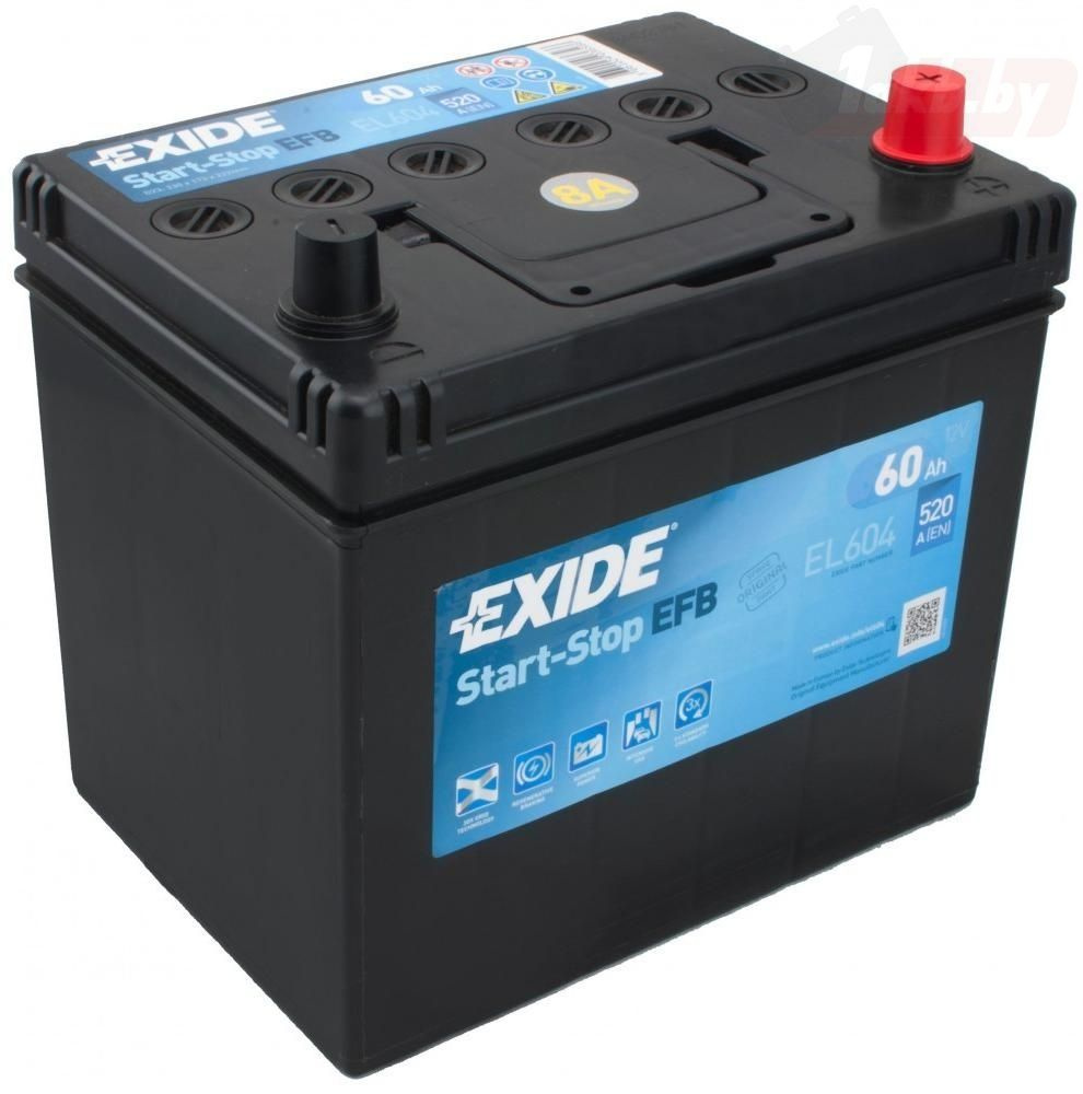 Аккумулятор автомобильный Exide Start-Stop EFB EL605 (60 A/h), 520A L+ #1