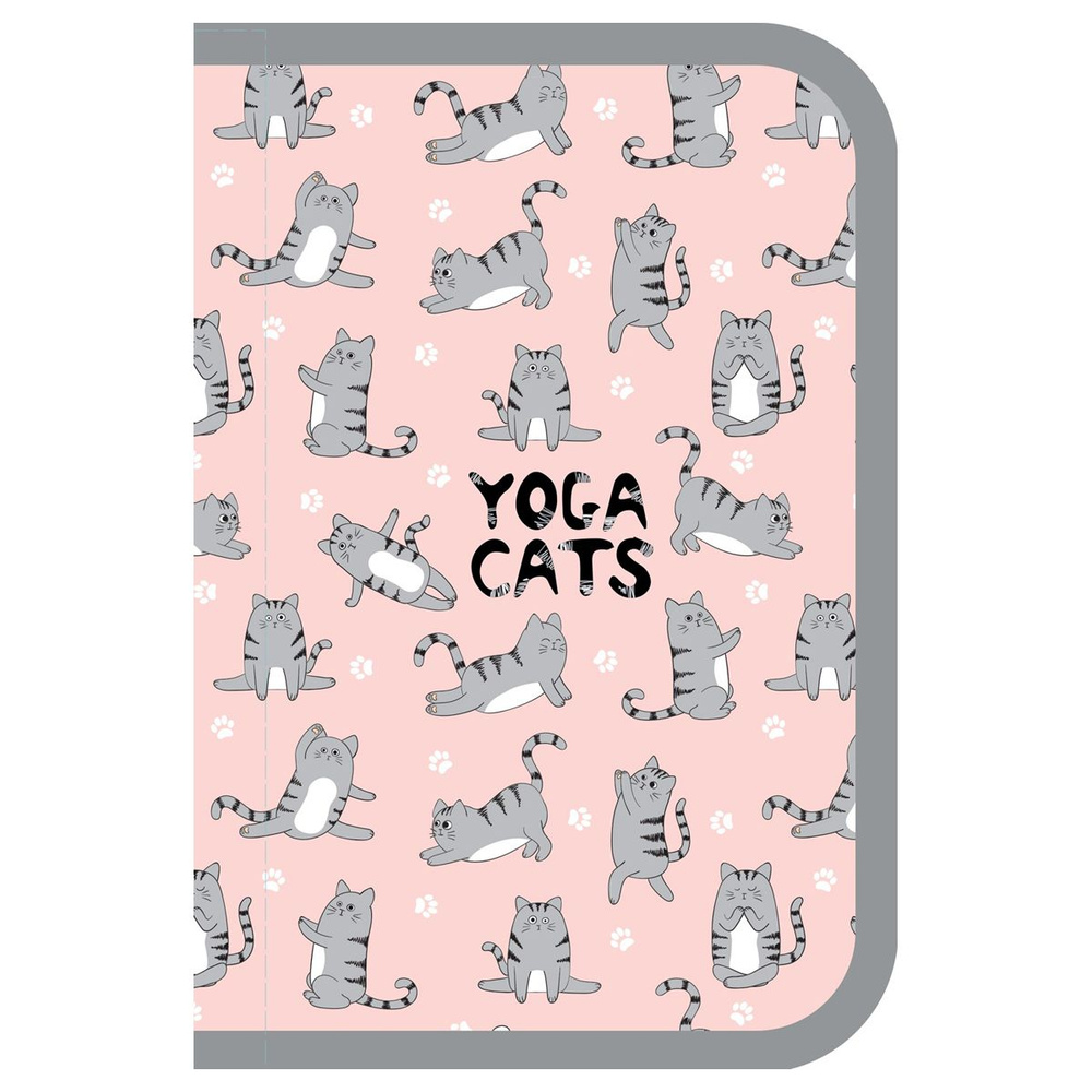 Пенал 1 отделение, 190*115 ArtSpace "Yoga Cats", ламинированный картон, софт-тач, 1 шт  #1
