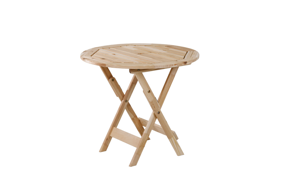 Стол деревянный для сада и дачи, круглый, 80*80см, ЭСПЛАНАД  #1
