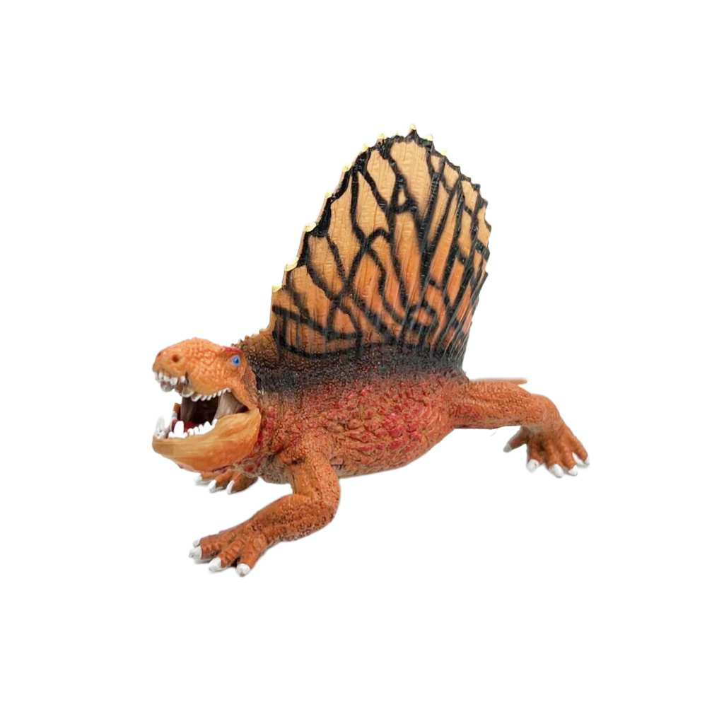 Фигурка Детское Время - Диметродон (с подвижной челюстью, цвета: оранжевый, черный), серия: Динозавры #1