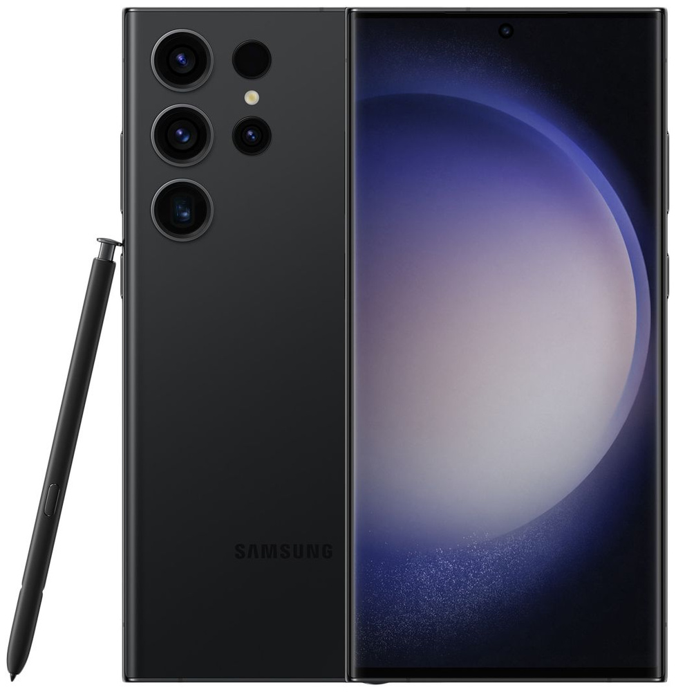 Samsung Смартфон Galaxy S23 Ultra 12/256 ГБ, Dual nano SIM_SIM (без eSIM) 12/256 ГБ, черный матовый  #1