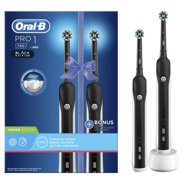 Зубная щетка Орал-Би (Oral-B) Cross Action Pro 790/D16.523.1 UH электрич пач карт №2 черная  #1