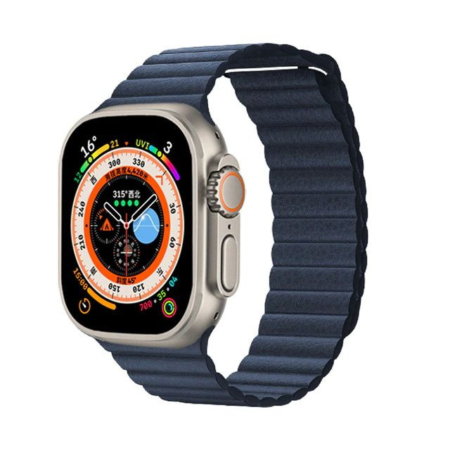 Ремешок кожаный Great Case Leather Loop для Apple Watch 38/40/41 мм, на магните, темно-синий (14)  #1