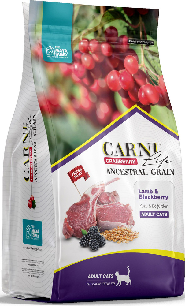 Корм Carni Life Ancestral Grain Lamb & Blueberry (низкозерновой) для кошек, ягненок с ежевикой и клюквой, #1