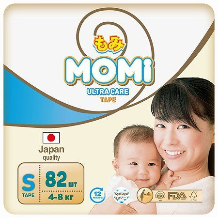 Подгузники Momi Ultra Care S 4-8кг 82шт #1