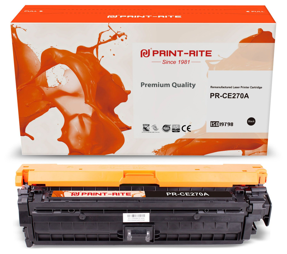 Print-Rite PR-CE270A картридж лазерный (HP 650A - CE270A) черный 15000 стр #1