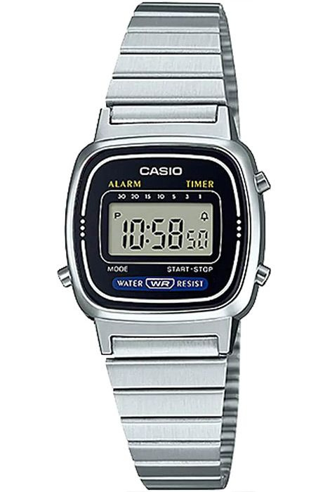 Электронные женские наручные часы Casio Vintage LA670WA-1 с будильником, таймером и секундомером  #1