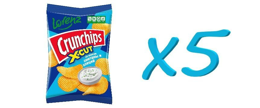 Чипсы Crunchips X-cut Сметана и Специи 70г #1