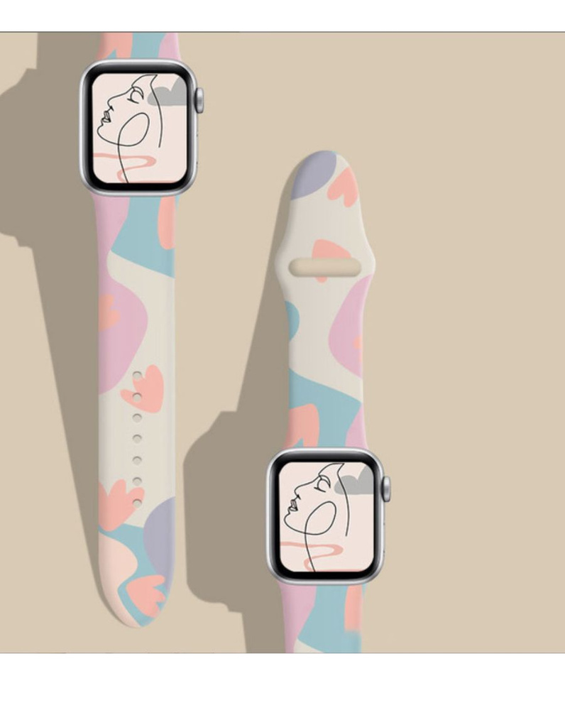 Силиконовый ремешок для Apple Watch 42 мм/44/45 mm, размер SM series 1 2 3 4 5 6 7 8 /SE/SE 2022, розовый, #1