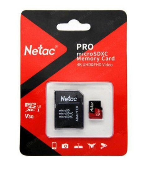 Карта памяти Netac P500 PRO MicroSDXC 512Gb Сlass 10 UHS-I 100MB/s + ADP (NT02P500PRO-512G-R)  #1