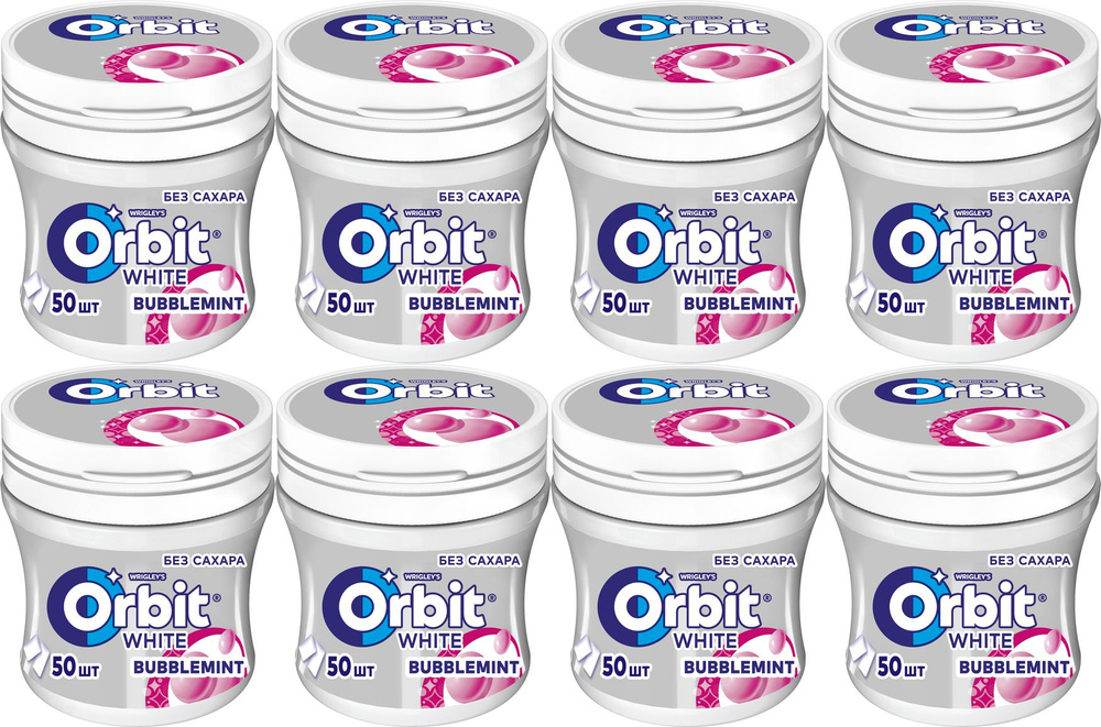 Жевательная резинка Orbit White Bubblemint, комплект: 8 шт. по 68 г #1