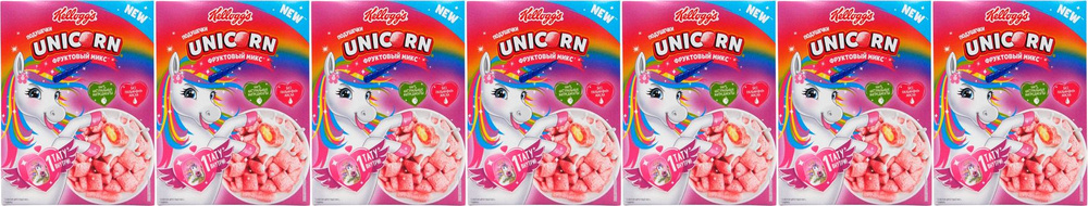 Сухой завтрак Kellogg's Unicorn подушечки с фруктовым вкусом, комплект: 7 упаковок по 200 г  #1