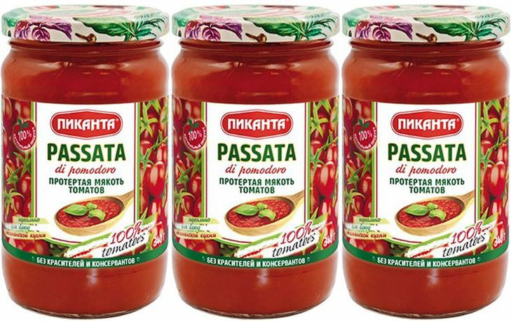 Томатное пюре Пиканта Passata di Pomodoro, комплект: 3 упаковки по 340 г  #1