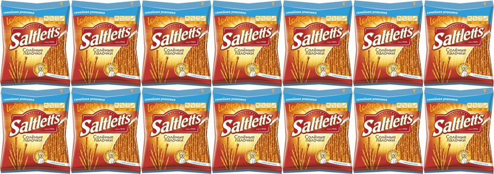 Крендельки Lorenz Saltletts классические с солью, комплект: 14 упаковок по 250 г  #1
