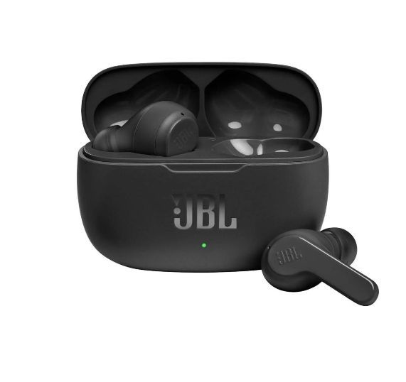 JBL Наушники беспроводные с микрофоном JBL Wave 200TWS, USB Type-C, черный  #1